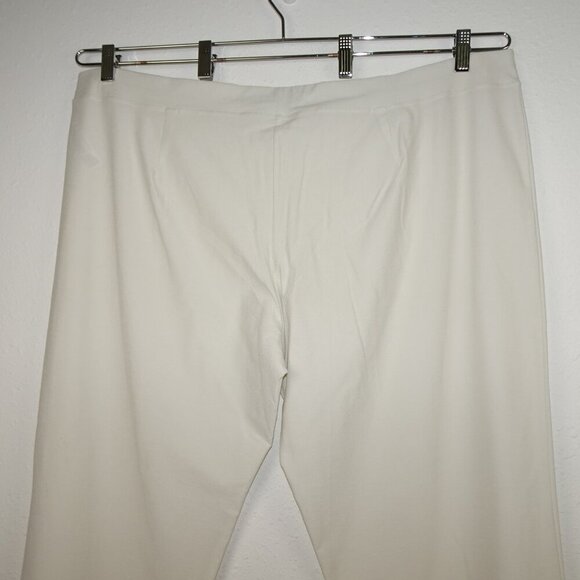 Eileen Fisher Slim Ankle Pants Women's Plus Size 3X Ivory Washable Stretch Crepe - Picture 9 of 12